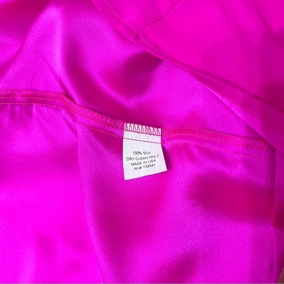 Amanda Uprichard Hot Pink 100% Silk Dress size L - Picture 6 of 6